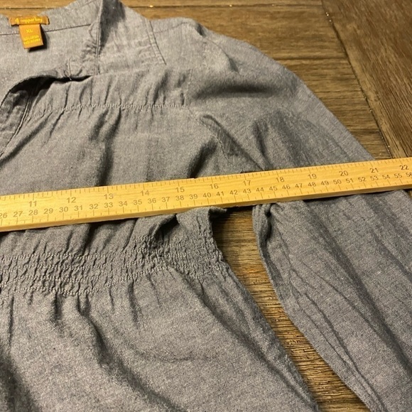 Copper Key Womens Gray Button Up Top Size xL Long Sleeve Cinch side and front - Picture 11 of 11